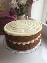 Load image into Gallery viewer, 8&quot; Organic Carrot Cake - PRE-ORDER FROM THE CAKE SHED BOARS HILL OXFORD £35.00
