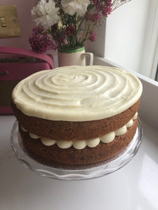 8" Organic Carrot Cake - PRE-ORDER FROM THE CAKE SHED BOARS HILL OXFORD £35.00